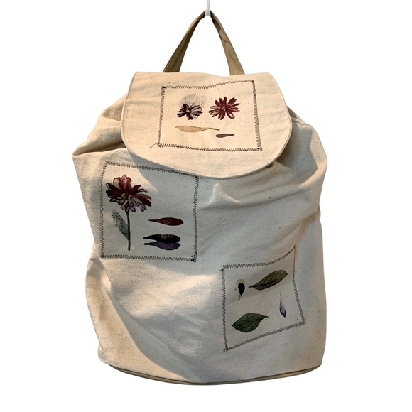 Sun N Sand Handbags - SUN N SAND Wildflower Boho Canvas Drawstring Backpack Shoulder Bag